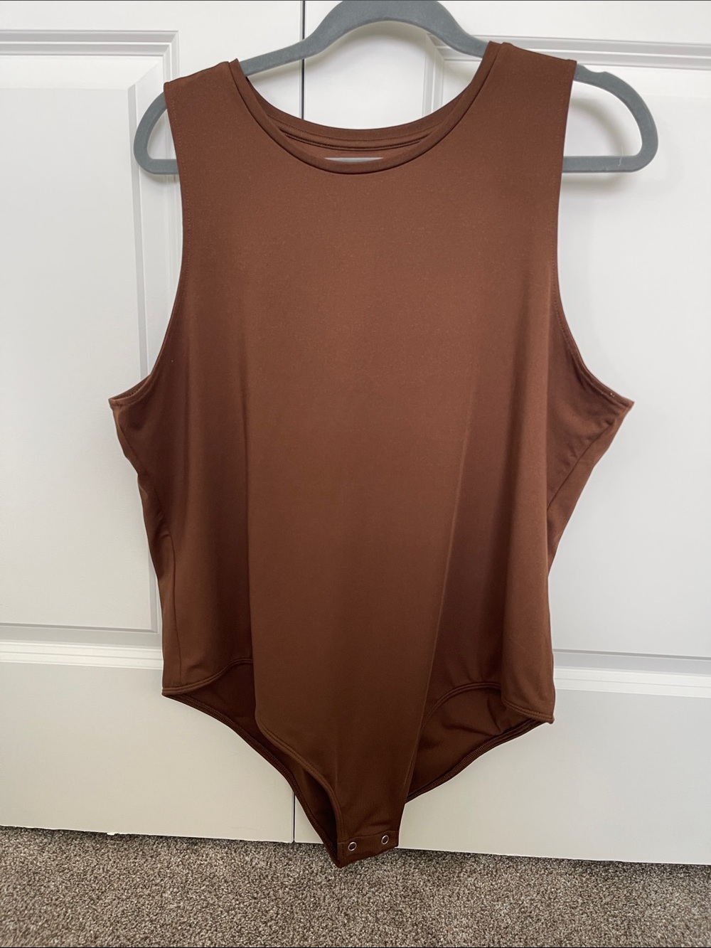 Women's Brown Sleeveless Bodysuit